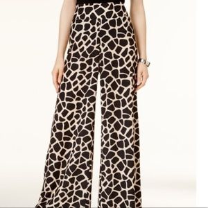Bar III Giraffe Print Palazoo Wide Leg Pants